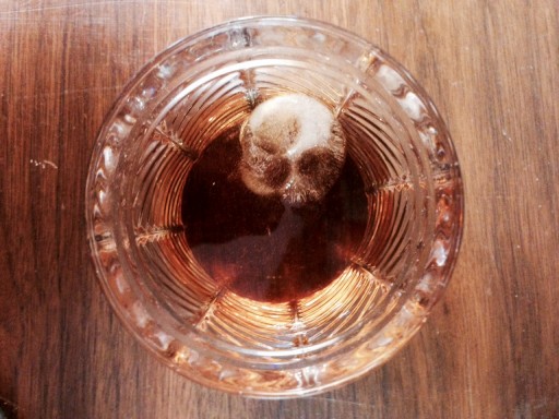 Blog Image for Cocktail Friday Skull Ice Cubes in Bourbon