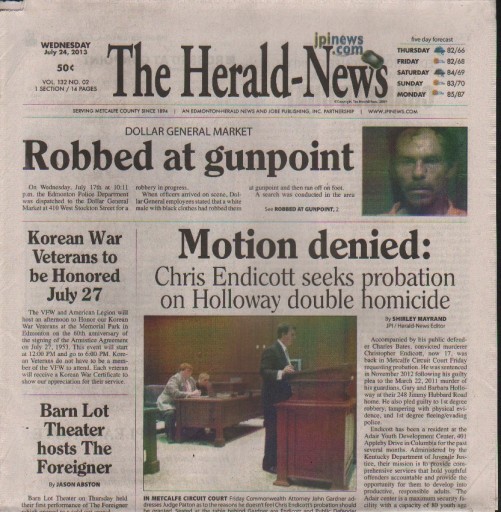 Media Scan for Edmonton Metcalfe County Herald-News