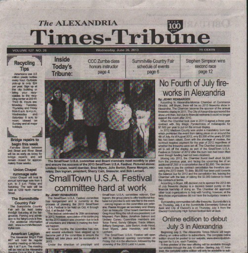 Media Scan for Alexandria Times-Tribune