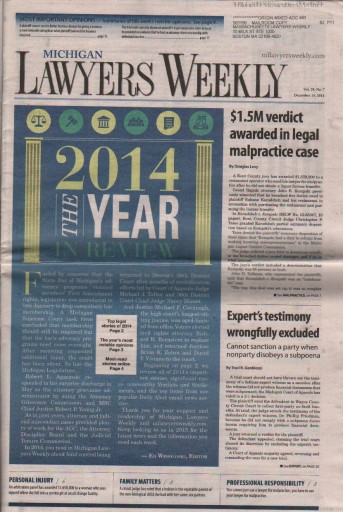 Media Scan for Michigan Lawyers Weekly
