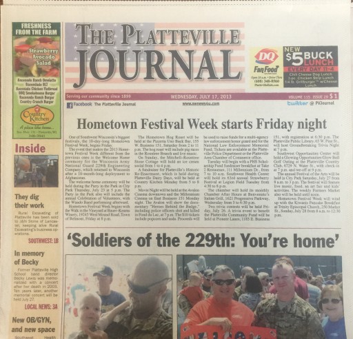 Media Scan for Platteville Journal
