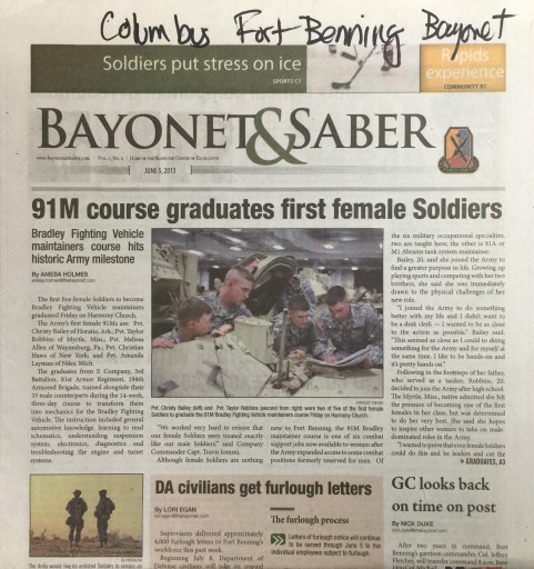 Media Scan for Columbus Fort Benning Bayonet &amp; Saber
