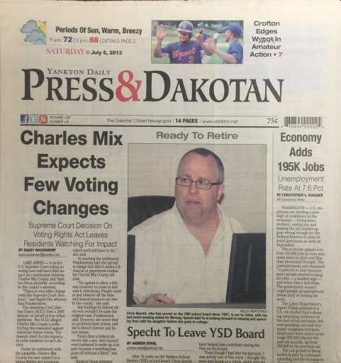 Media Scan for Yankton Daily Press &amp; Dakotan