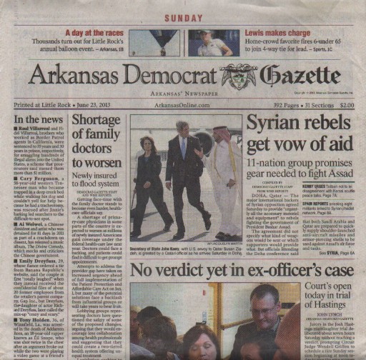 Media Scan for North West Arkansas Democrat Gazette