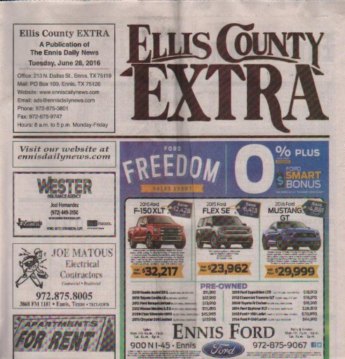 Media Scan for Red Oak North Ellis County Chronicle