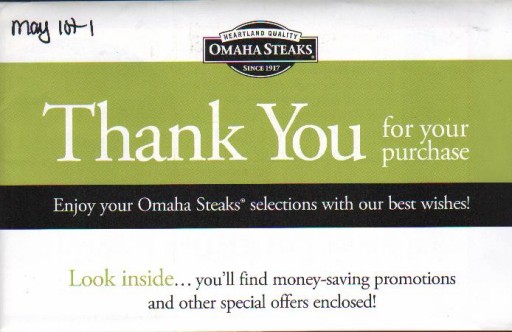 Media Scan for Omaha Steaks Int&#039;l Package Insert Program