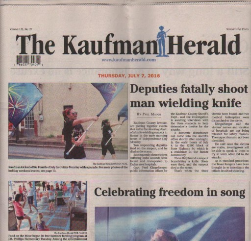 Media Scan for Kaufman Herald