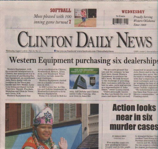 Media Scan for Clinton OK Daily News