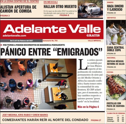 Media Scan for Adelante Valle- Yuma