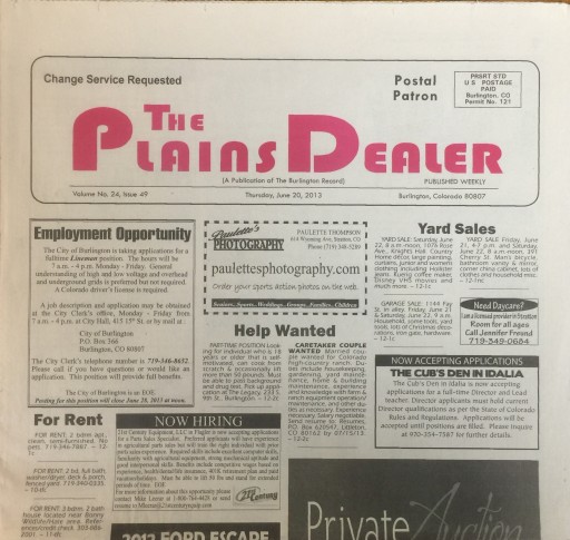 Media Scan for Burlington Record - Burlington Plains Dealer TMC